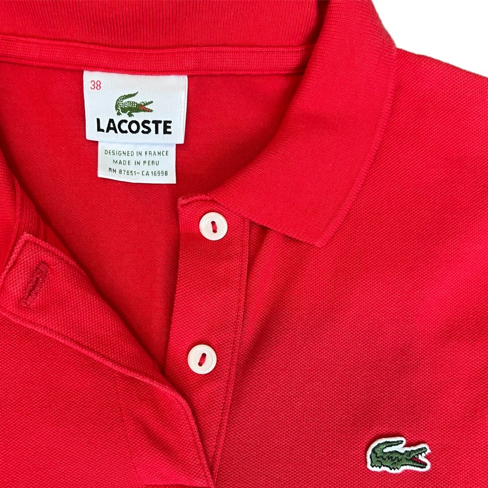 Lacoste Women’s Polo, Red, Size 38 (Medium)